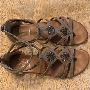 Taupe gladiator sandals